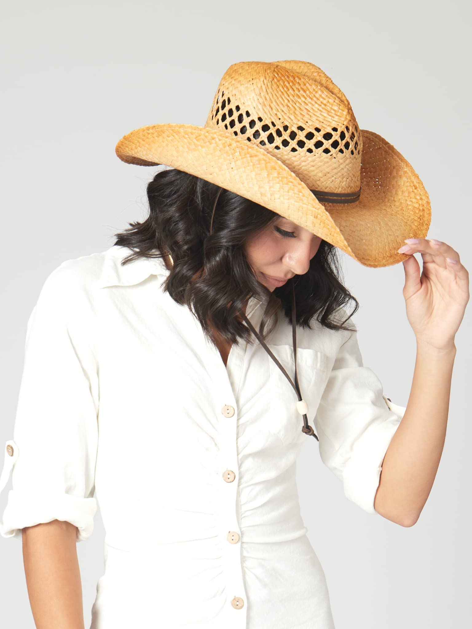 San Diego Hat Company Women's One Size Tea Stain Cowgirl Hat