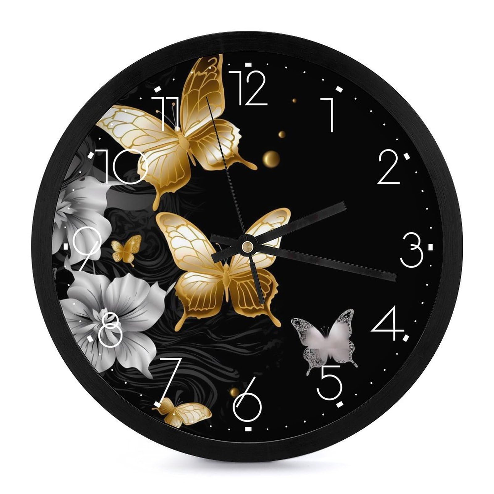 Horloge murale à piles moderne et ronde de 25,4 cm pour une décoration murale facile