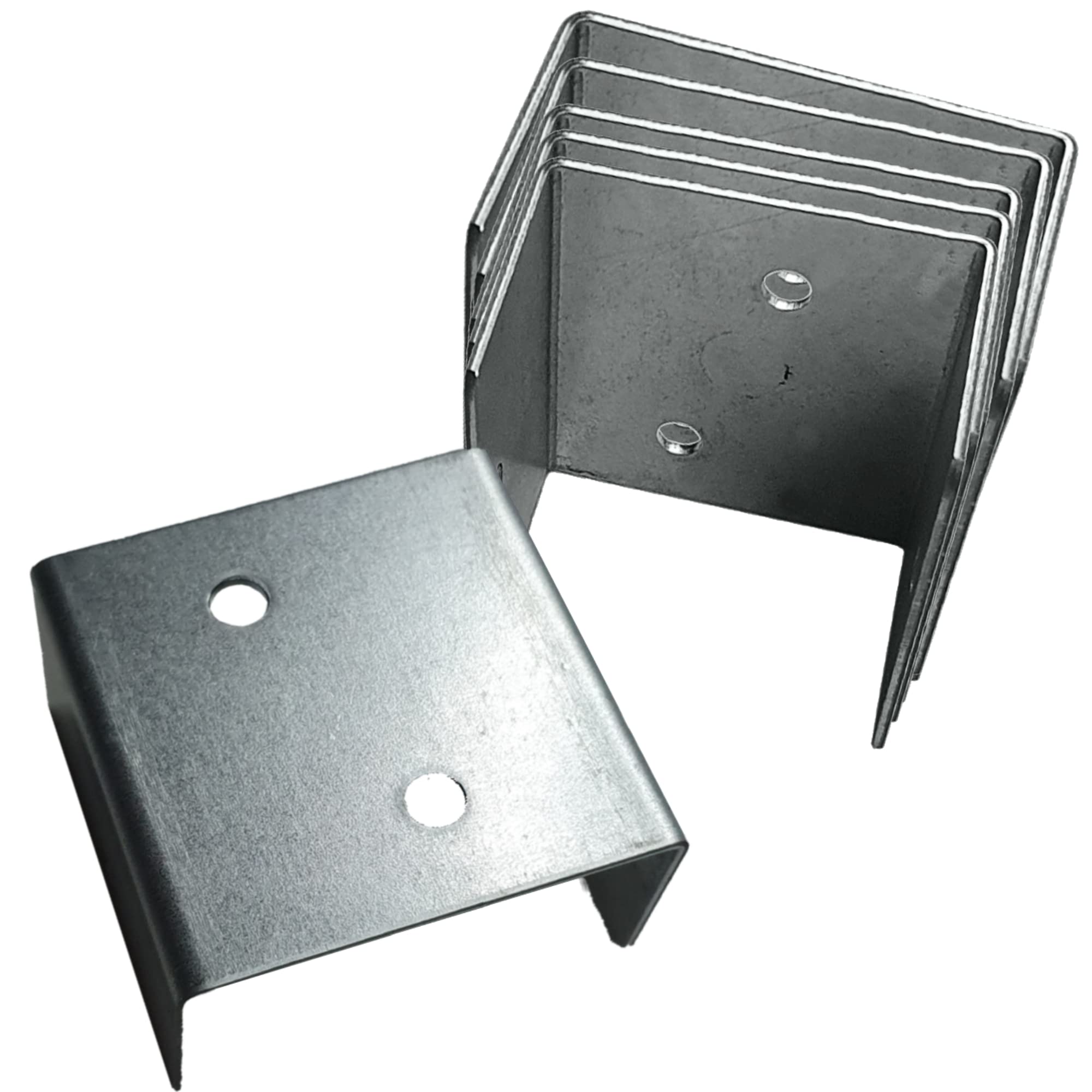 Ketoplastics Silver Fence Panel Clips Trellis U Clip Bracket For Timber Posts, Anti Rattling Secure Fence Or Refix Panel Galvanised Fencing Clips For 46Mm To 56Mm Fence Panels - 20 Clips