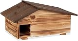 Relaxdays Abri pour hérisson avec Fond, 2 Parties, Quartier d'hiver, H x L x P : 24 x 46 x 33,5 cm, Marron - 8