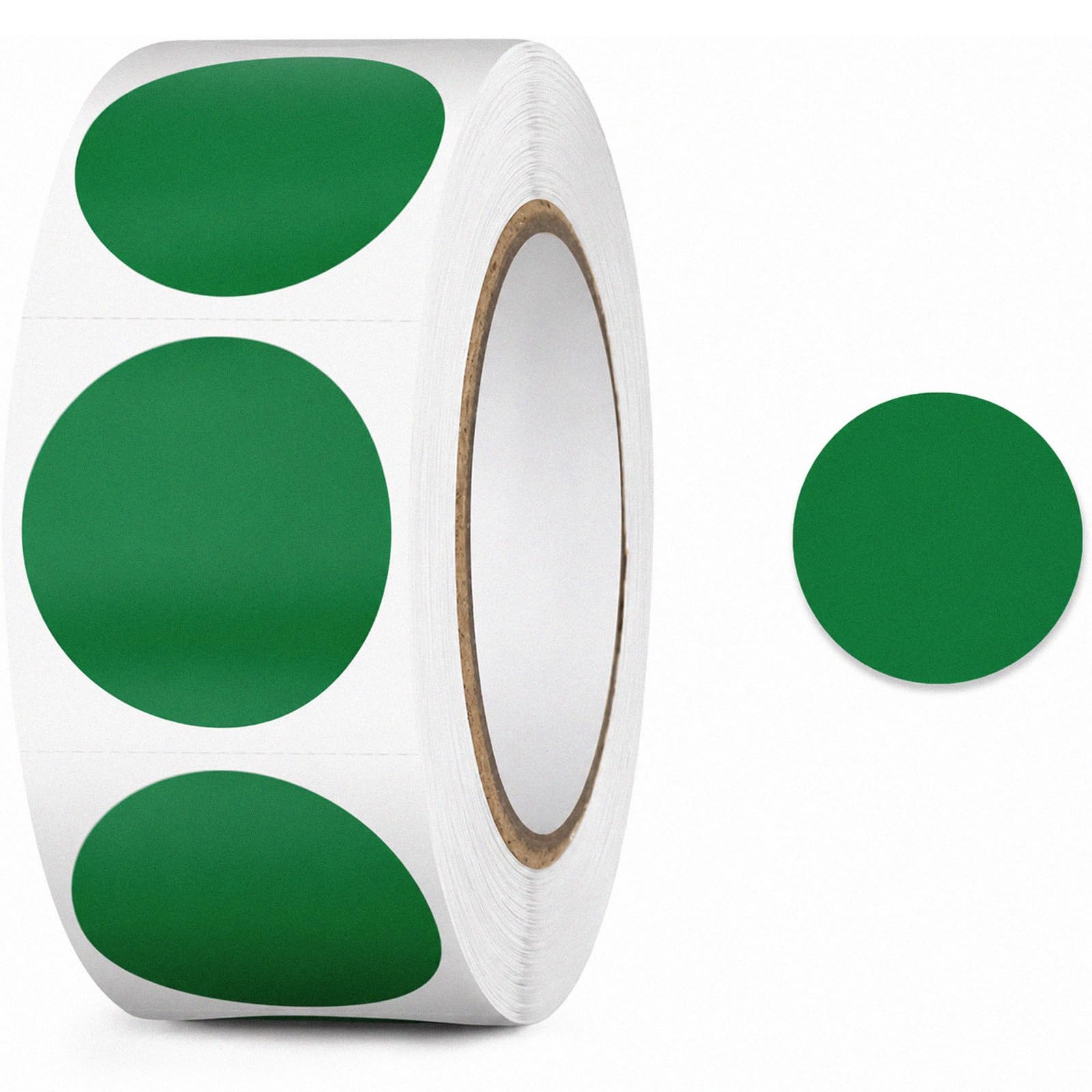 Round Stickers 25 mm Pack of 500 Self-Adhesive Roll Small Colourful Adhesive Dots Labels Sticker Round Marking Dots (Green)