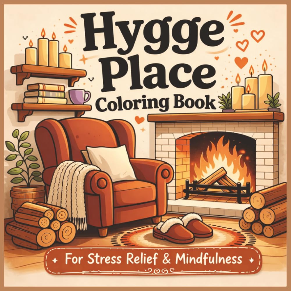 Hygge Place Coloring Book For Stress Relief and Mindfulness: Cozy Comfort Scenes for Relaxation, Calm Moments, and Peaceful Living