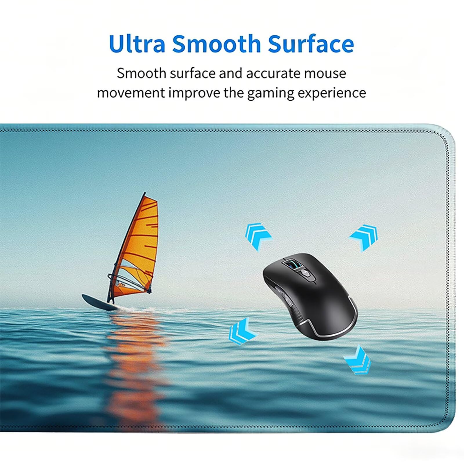 Tappetino Mouse Gaming, 1200x600mm Tappetino Mouse XXL Barca 0c0-145 | Mouse Pad Grande, Ottimizzato per i Sensori da Gioco, Migliora Precisione e Velocità, per Mac e PC, mare(2)