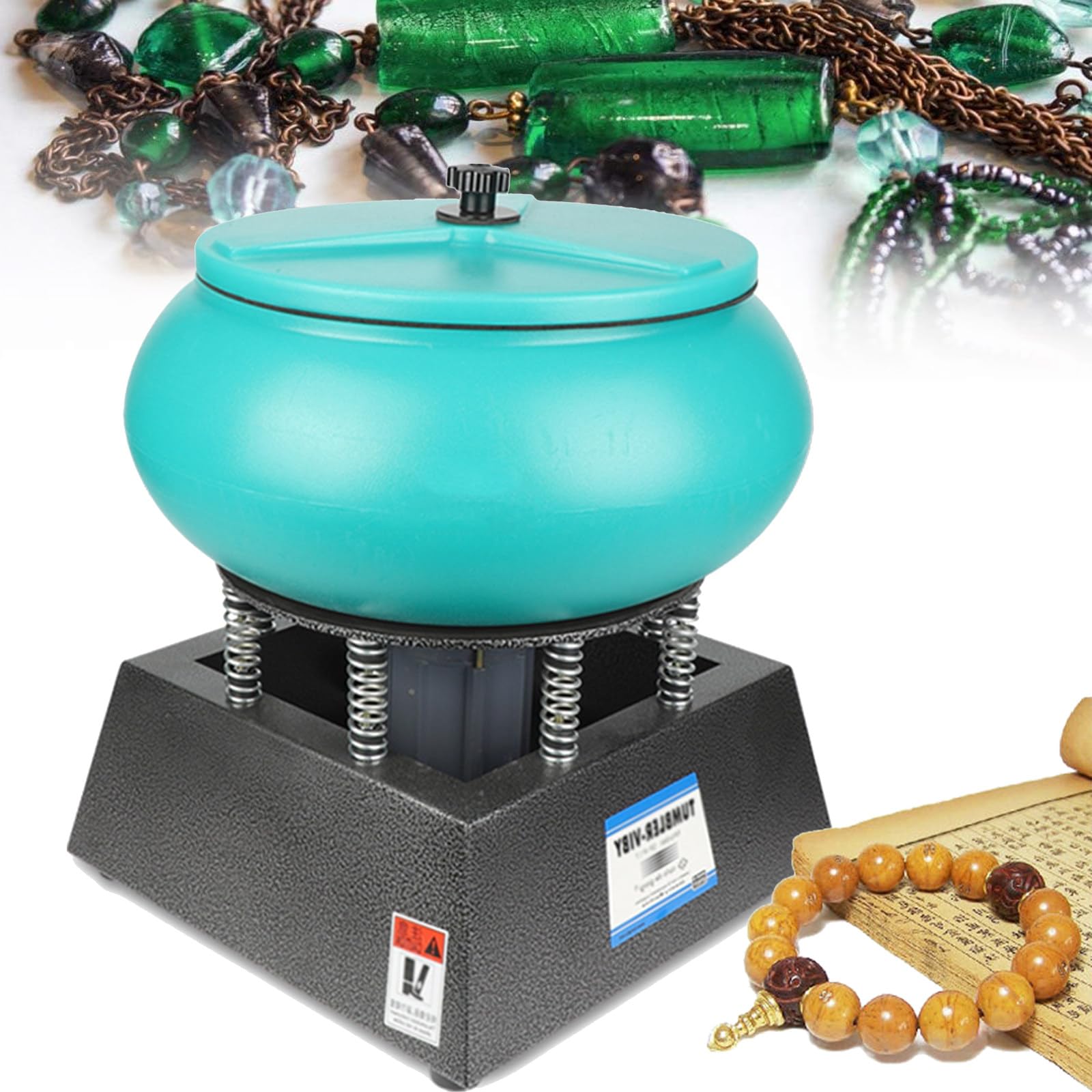 Professionelle Vibrationspoliermaschine – 3,5L Trommel, 90W, Für Steine, Metall & Schmuck