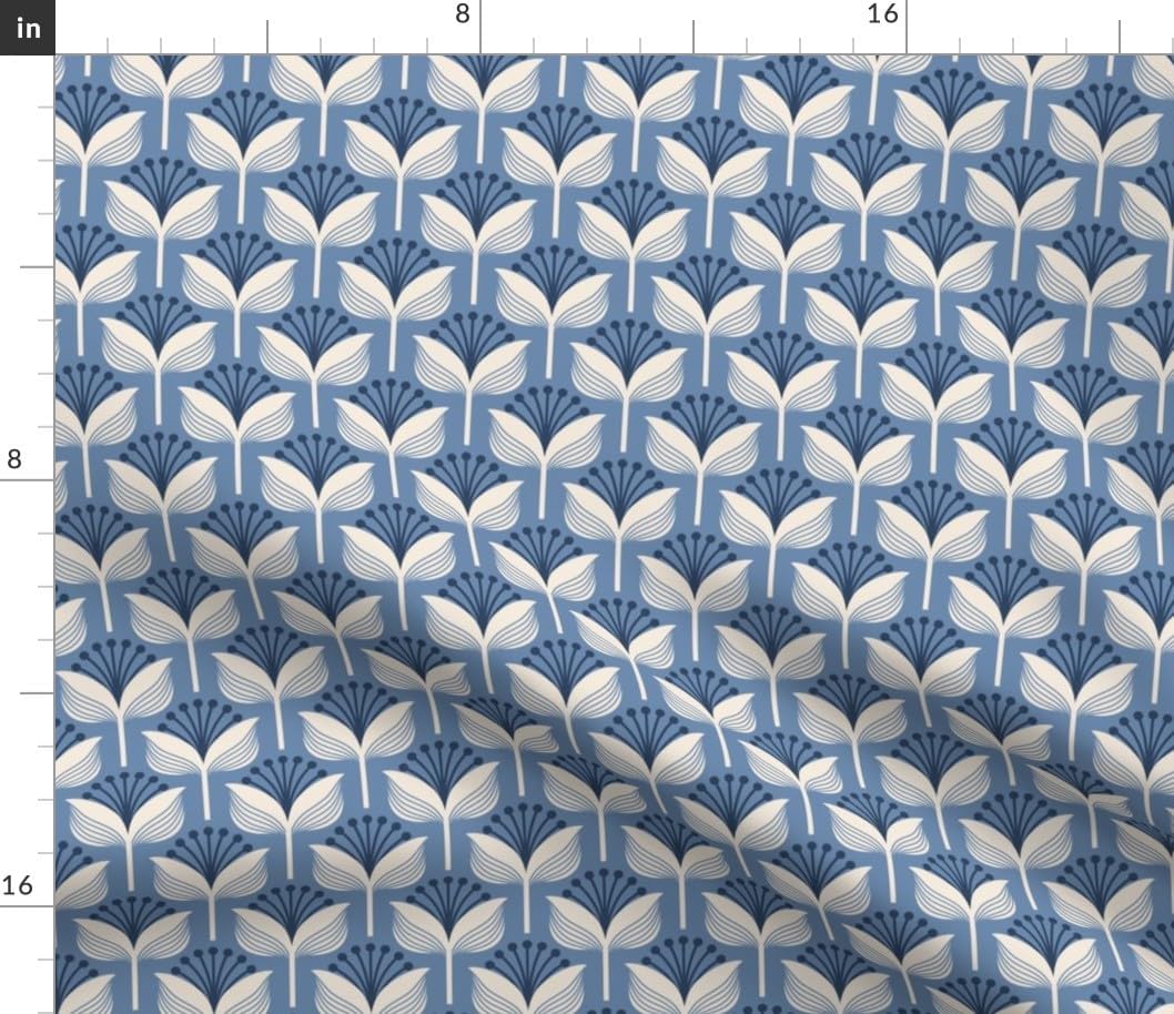 Spoonflower Fabric - Small Flowers Modern Art Deco Printed on Petal Cotton Fabric Fat Quarter - Sewing Quilting Apparel Crafts Decor