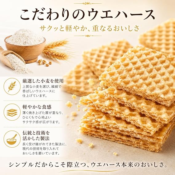 Loakar Wafers 6 Types, 1 Bag Each, 4.4 oz 125 g, Original Gift Box Napolitana, Chocolate, Double Chocolate, Vanilla, Lemon, Coconut, Assorted, Food Compare, Crispy, Sweets, Large Capacity, Gift