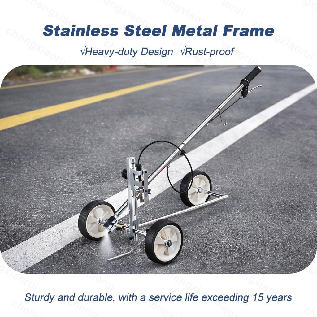 Parking Lot Striping Machine, Walk Behind Paint Striper with Spray Gun & 5 Nozzles, Airless Line Striping Machine, Paint Striping Machine for Road Marking, Parking Spaces & Turf Line Painting