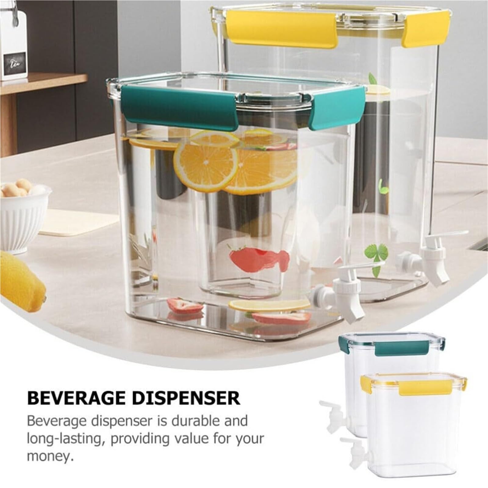 Dispenser Bevande per Festa Distributore di Bevande da 2 Pezzi con Rubinetto, Distributore di Bevande for Frigorifero, in Plastica Spillatore Birra da Tavolo