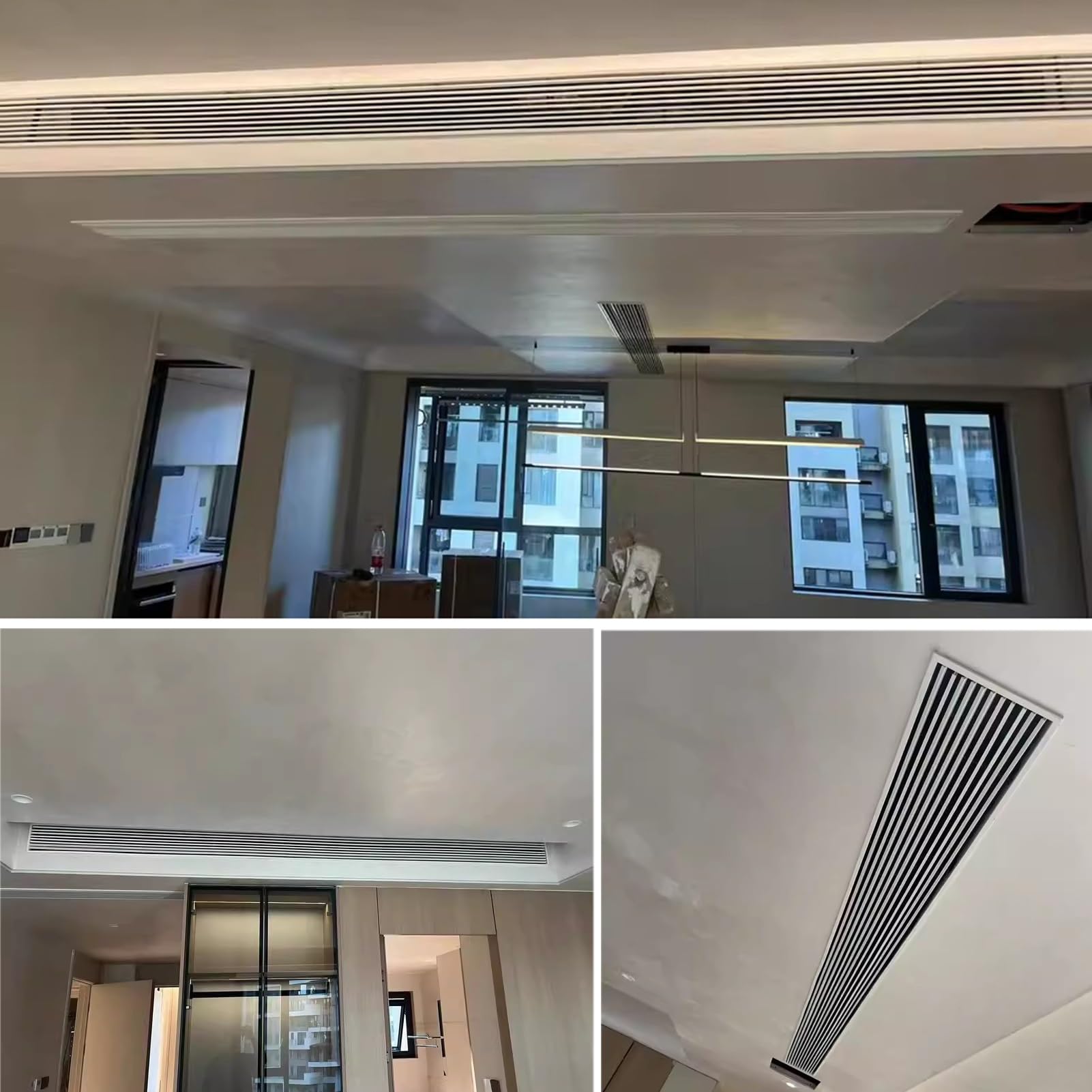 Aluminium-Lüftungsgitter Lüftungsgitter Mit Lamellen In L-Form Klima-Lüftungspanel Zur Reduzierung Innentemperatur Für Badezimmer Und Schlafzimmer(60X35X35CM)