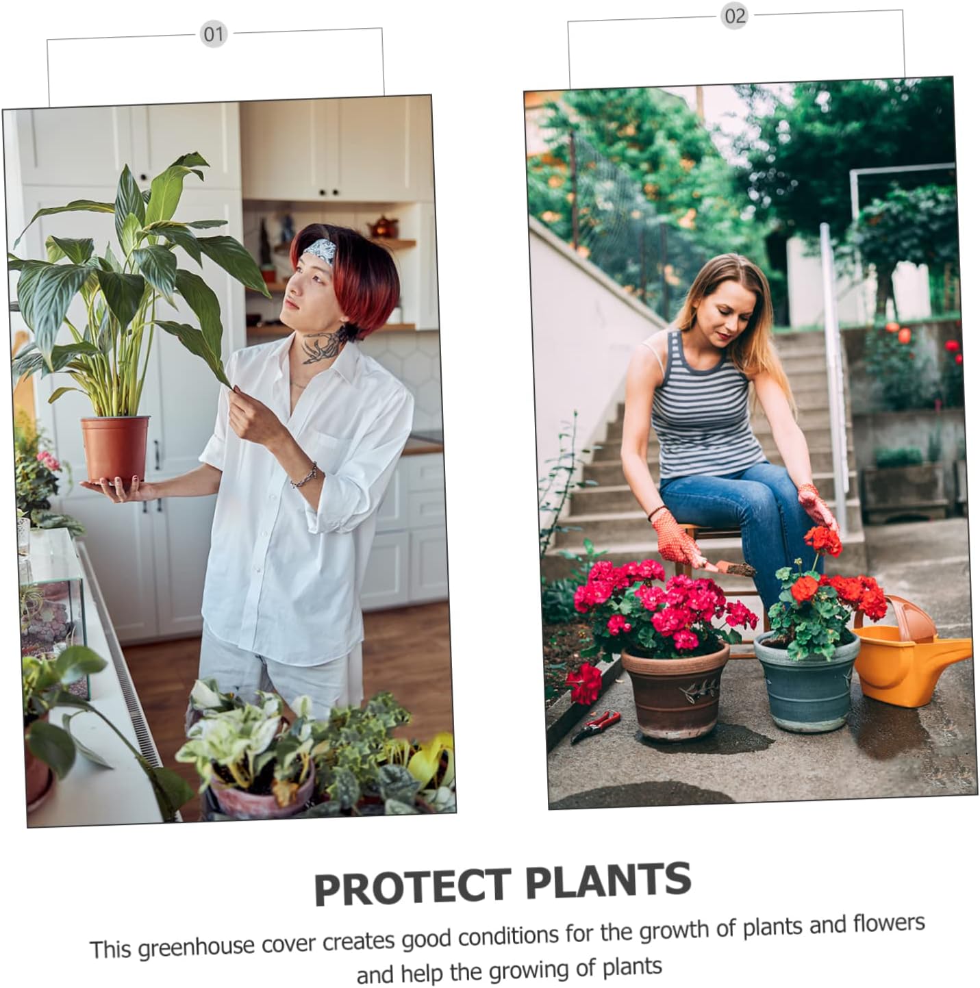 MERRYHAPY Garden Tunnel Shade Cover Greenhouse Protection for Winter Frost Heat Durable Plant Rain Shelter for Flower Growth and Outdoor Cold Frame Use