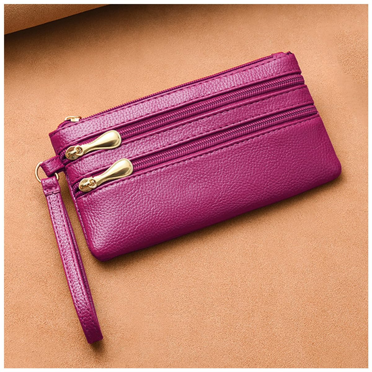 Coin Purse，Clutch Purses for Women Wallet Wristlet Small Wallet Purses Clutch Handbags Zipper Purse for Ladies Women Gifts (Purplish Red)