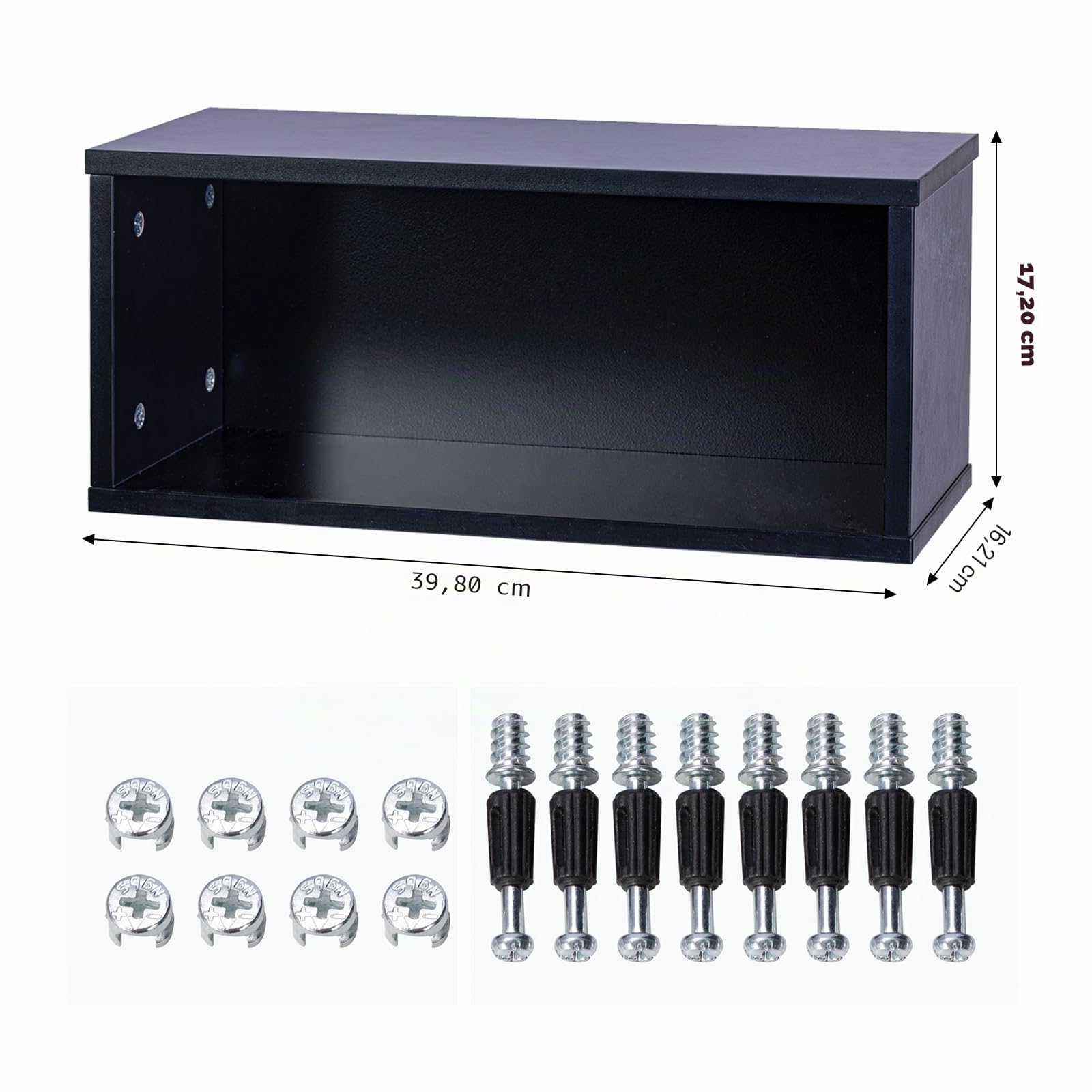 SdroceRyaM Scaffalatura per CD - Display multimediale in legno per CD, videogiochi, libri - 15,67 x 6,77 x 6,38 pollici - Stoccaggio e organizzazione (nero)