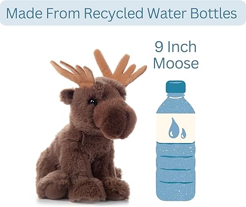 Miniatura 7 de The Petting Zoo Peluche de alce, regalos para niños, animales salvajes de la vida silvestre Onez, juguete de peluche de alce, 9 pulgadas