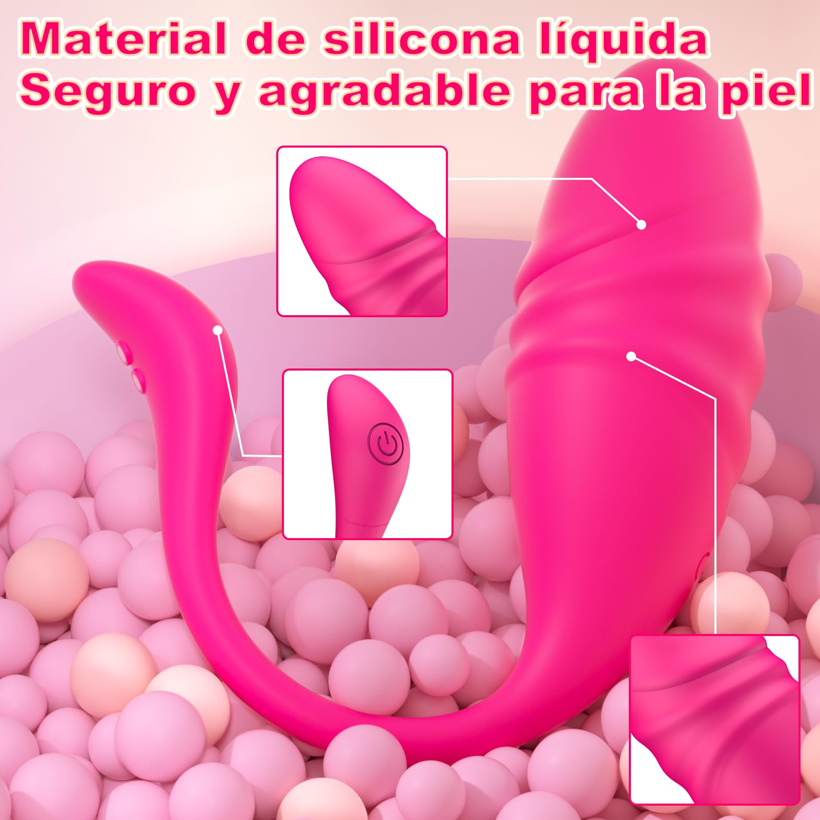 Vibradorador Mujer Vibradorador Clítoris Control Remoto - Vibrador Mando Distancia con 9 Vibración & 9 Empuje Juguetes Eróticos para pareja Sexuales Vibradores Control Remoto Consoladores.. para Mujer