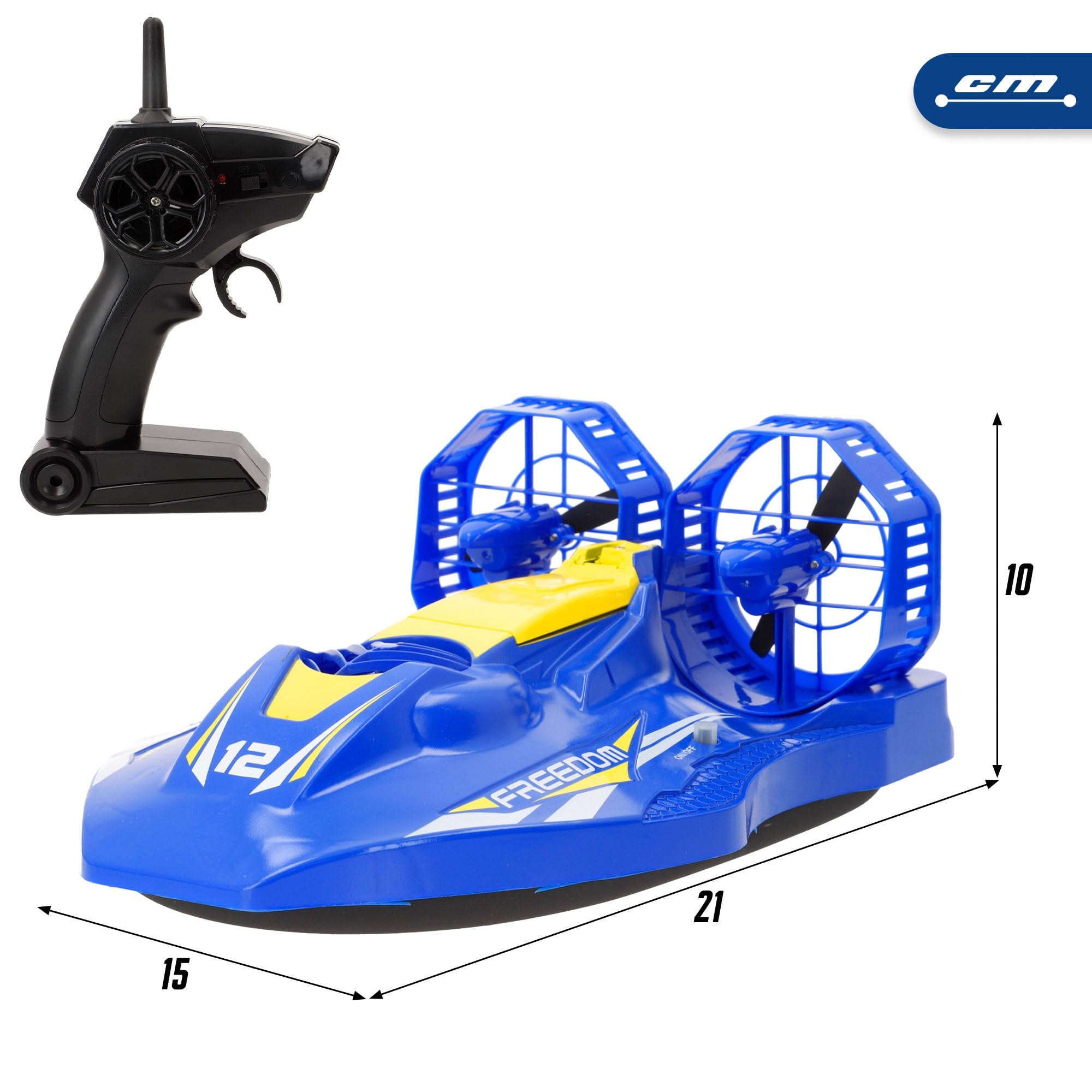COLORBABY Speed & Go - Barca rapida radiocomandata, giocattolo radiocomandato elettrico, giocattoli per bambini, barca RC terra, acqua e ghiaccio, batteria inclusa, a partire dai 4 anni (41377)