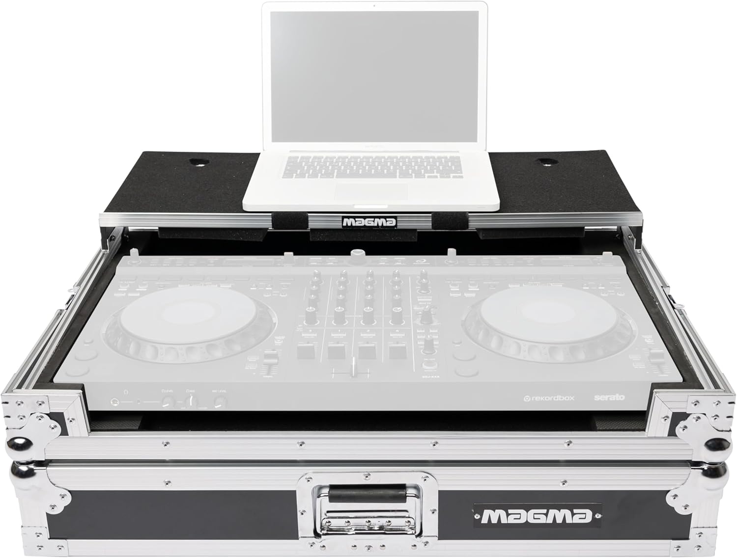 Magma Flight Case Compatible with AlphaTheta DDJ-GRV6 & Pioneer DJ DJ FLX-10 Workstations with Laptop Platform (MGA41037)