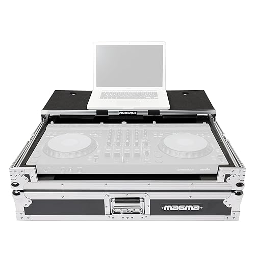 Magma Flight Case Compatible with AlphaTheta DDJ-GRV6 & Pioneer DJ DJ FLX-10 Workstations with Laptop Platform (MGA41037)