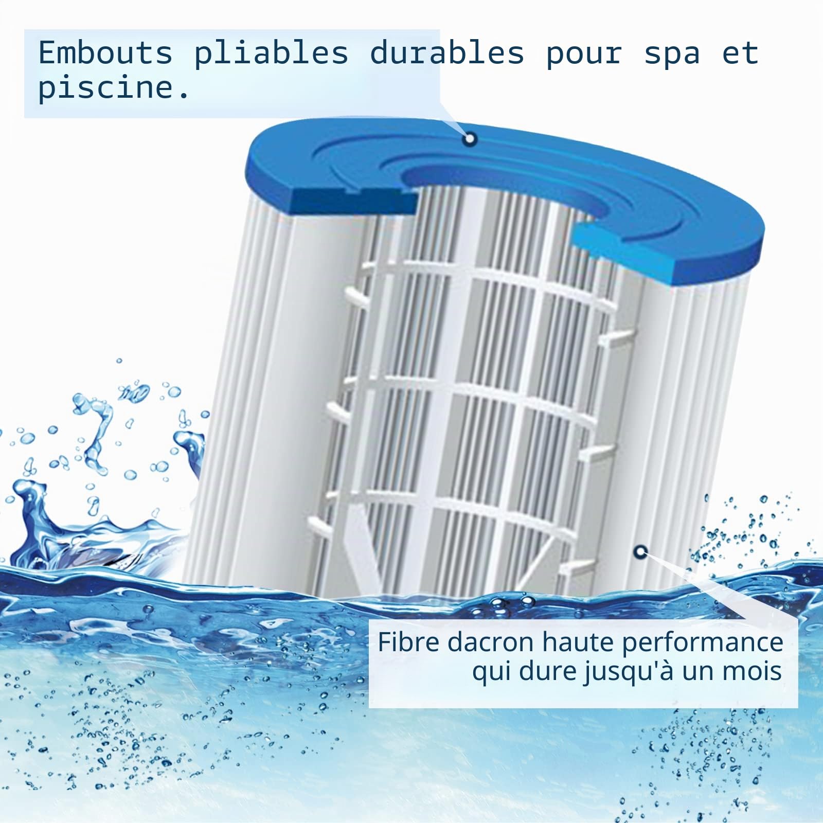 Filtre Piscine Type I, Lot de 4 Cartouches filtrantes pour 58381 Type I pour Filtre de Piscine | Cartouche de filtre de piscine type I