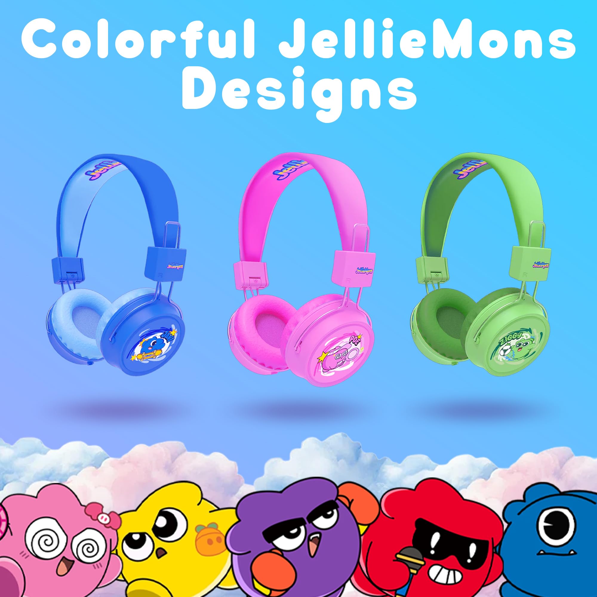 Booma Beats Casque filaire pour enfants, prise 3,5 mm (bleu)