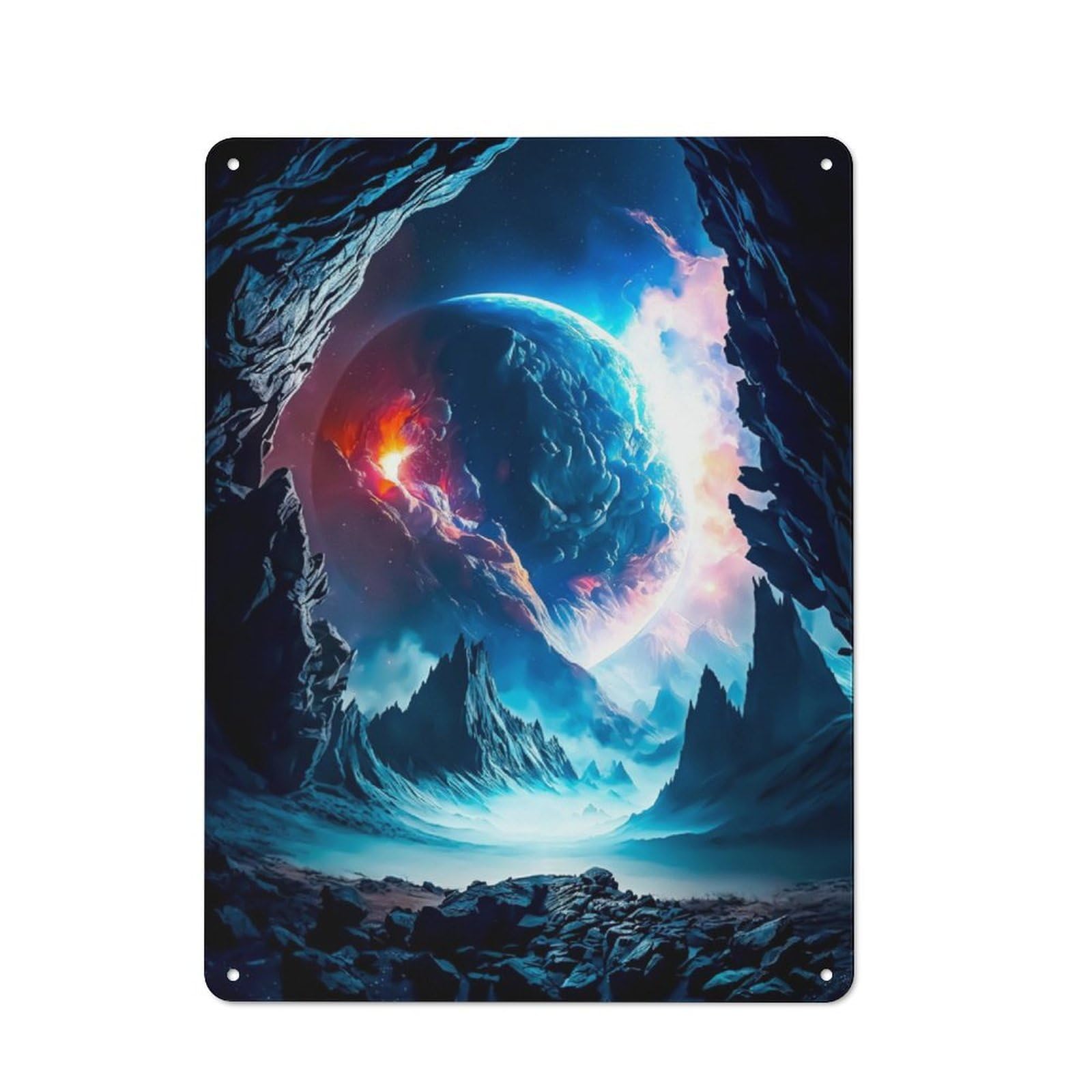Junmoney Planet Inside Retro Metal Wall Sign 40X30cm With For Bar Or Restaurant, Gift Idea For A New Home And Metal Sign Collection