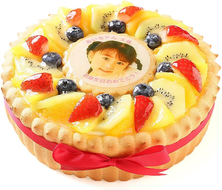 Amazon Cake Express 写真ケーキ ビスキュイ付フルーツ生クリーム 5号 Cake Express ケーキ菓子 デニッシュ菓子 通販
