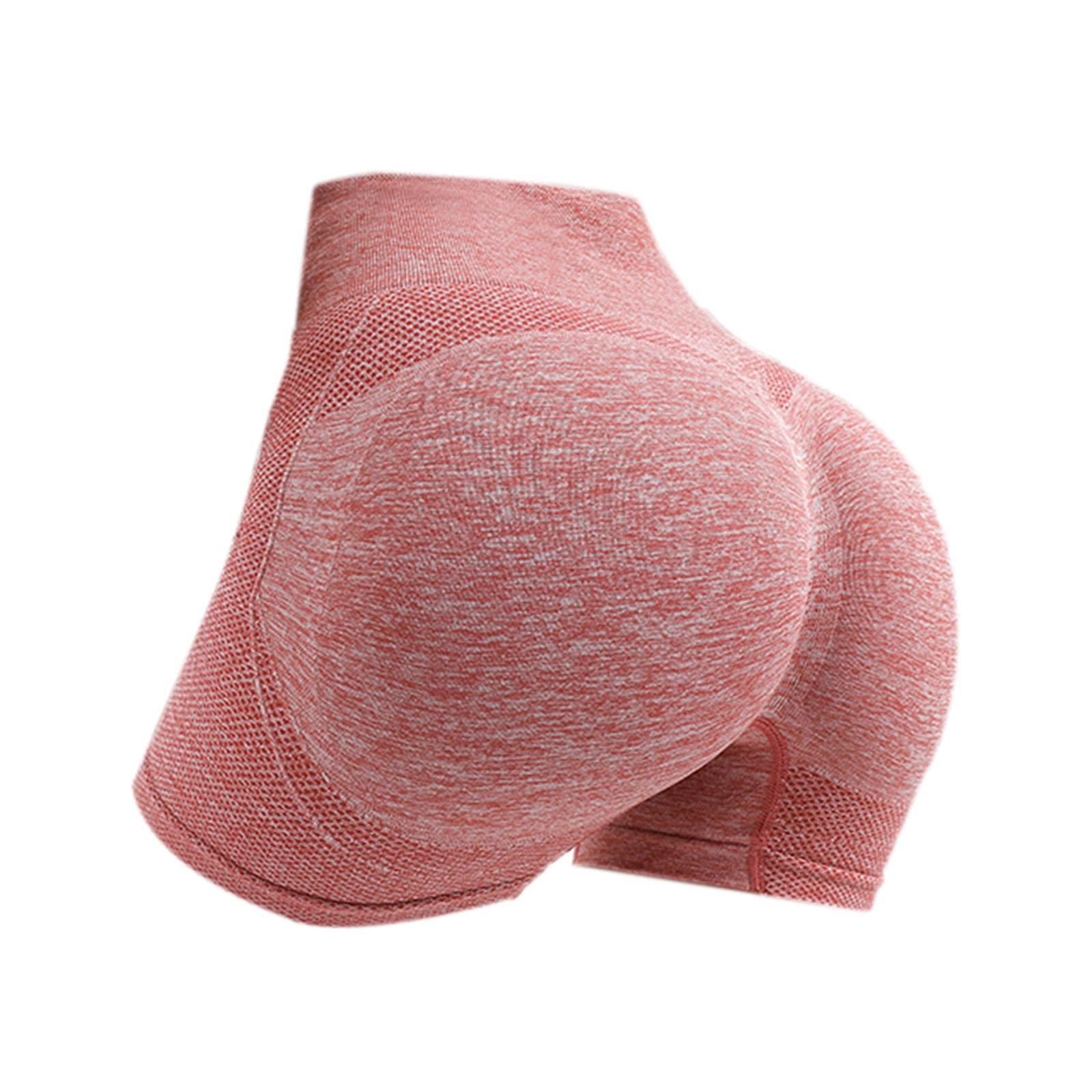 Seamless Sports Shorts Leggings Hip Push up Pants Workout Fitness Orange M-image-36