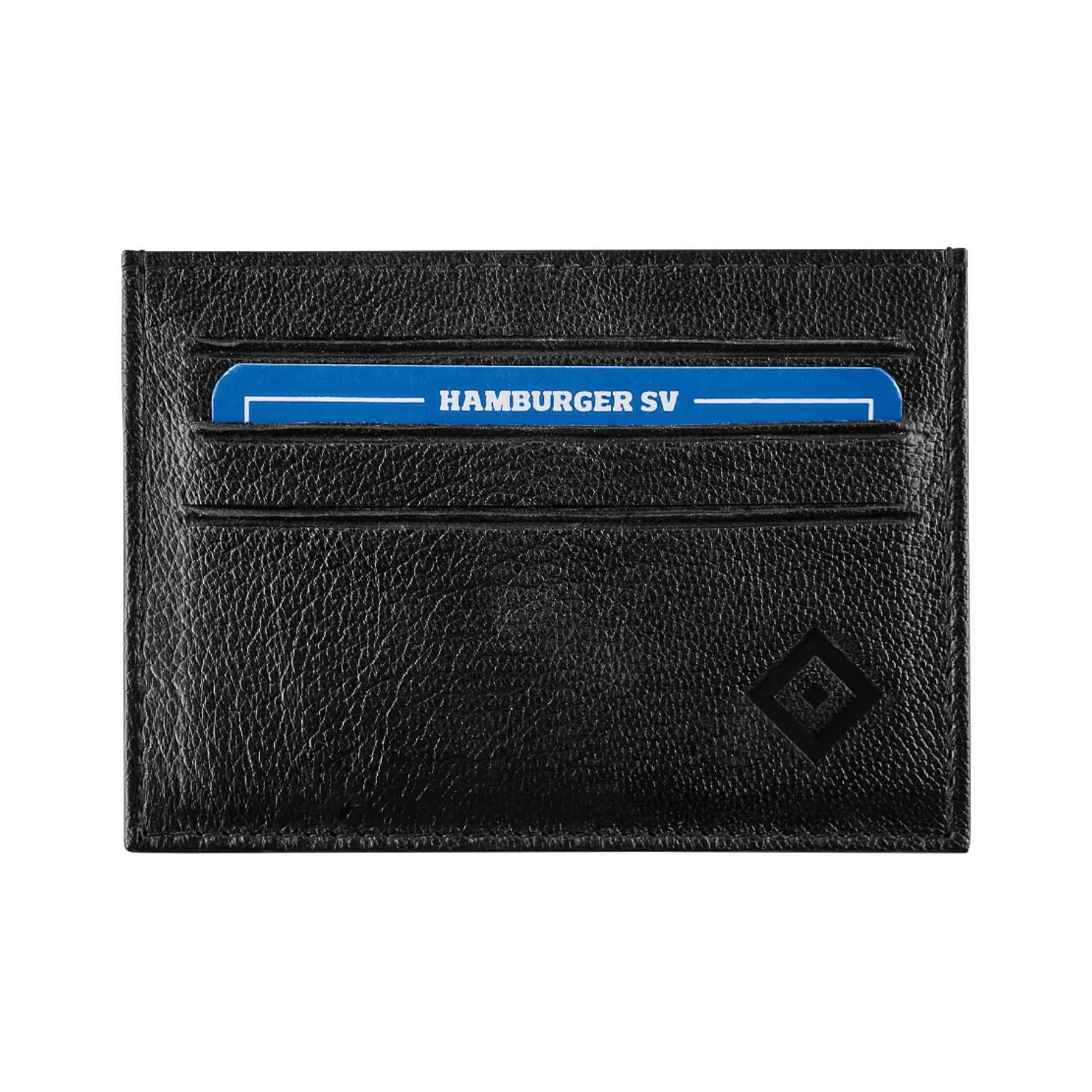 Hamburger SV HSV Kartenetui „Raute“ – Offizieller Fanartikel – Schwarzes Etui mit geprägter HSV-Raute – 100% Leder – 6 Kartenfächer – inkl. Geschenkbox – kompakt & elegant