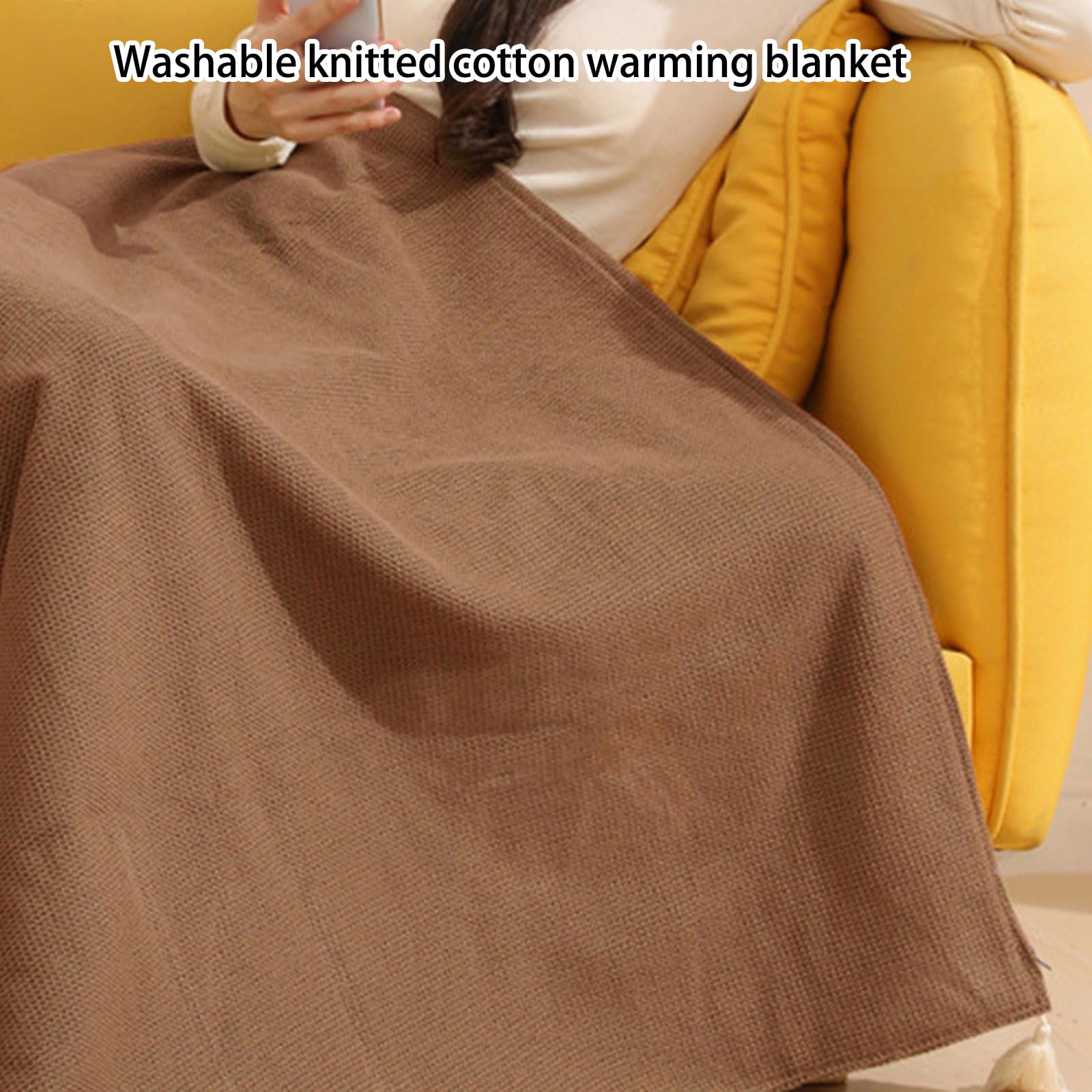 Coperta riscaldata elettrica, lavabile in lavatrice, design con cappuccio, scialle per spalle e gambe, per la stagione fredda, uso domestico, ufficio, coperta riscaldata alimentata tramite USB,