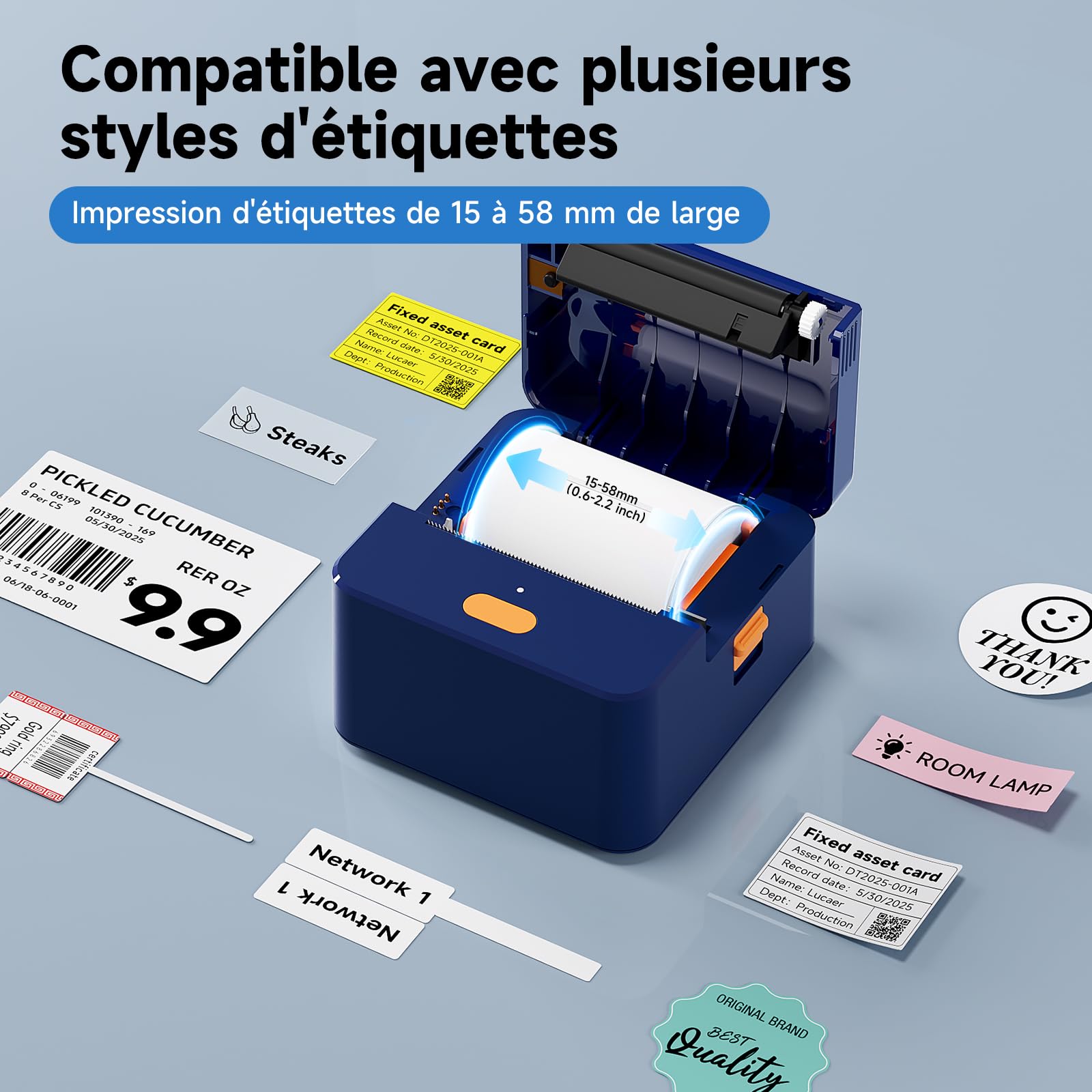 Etichettatrice nastro P1 Stampante termica da 2 pollici Stampante per etichette di spedizione Bluetooth portatile Creatore di adesivi Etichettatrice Uso domestico, ufficio, scuola
