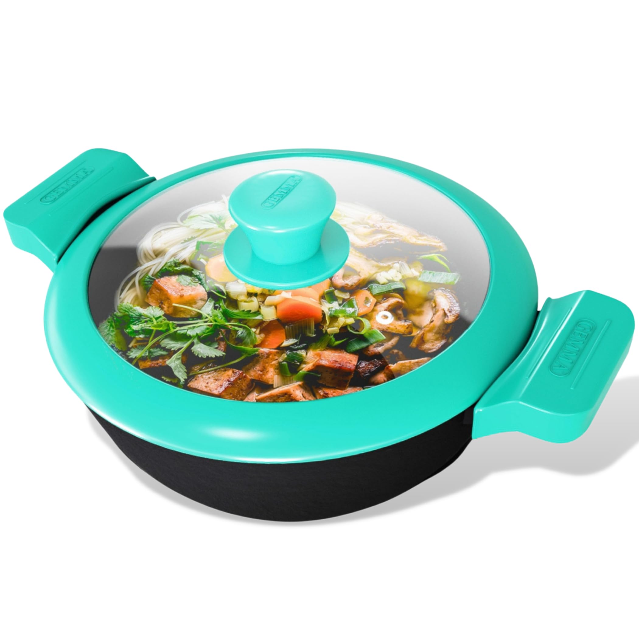 GEMMA Cast Iron Kadai with lid|3 LTR|(23cm| Perfect for Induction, Gas |100% Pure Cast Iron |Non Toxic|Stick Free|Weight-2.4kg (Green)