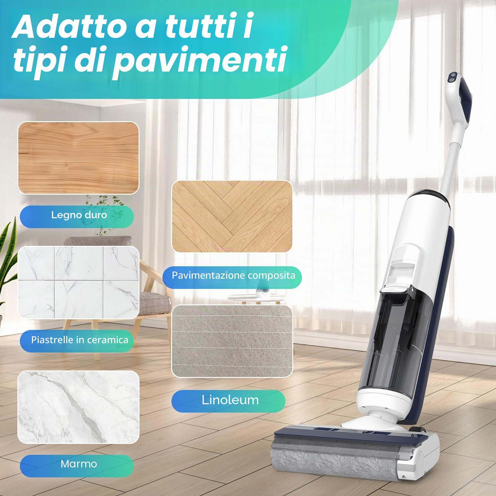 Spazzola rotante e filtro per Tineco iFLOOR 5 Breeze, set di 7 pezzi di ricambio 2 spazzole rotanti + 4 filtri di ricambio + 1 spazzola di pulizia