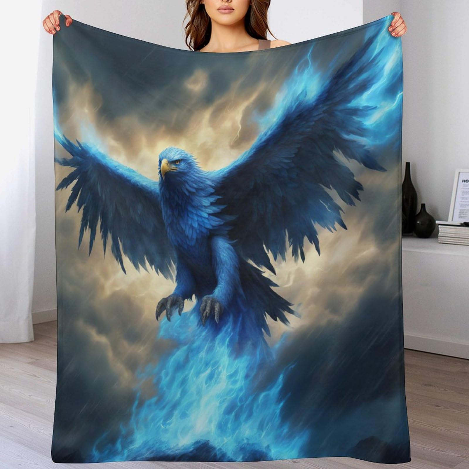 Couverture flannel aigle ultra chaude et légère pour lit de deux places