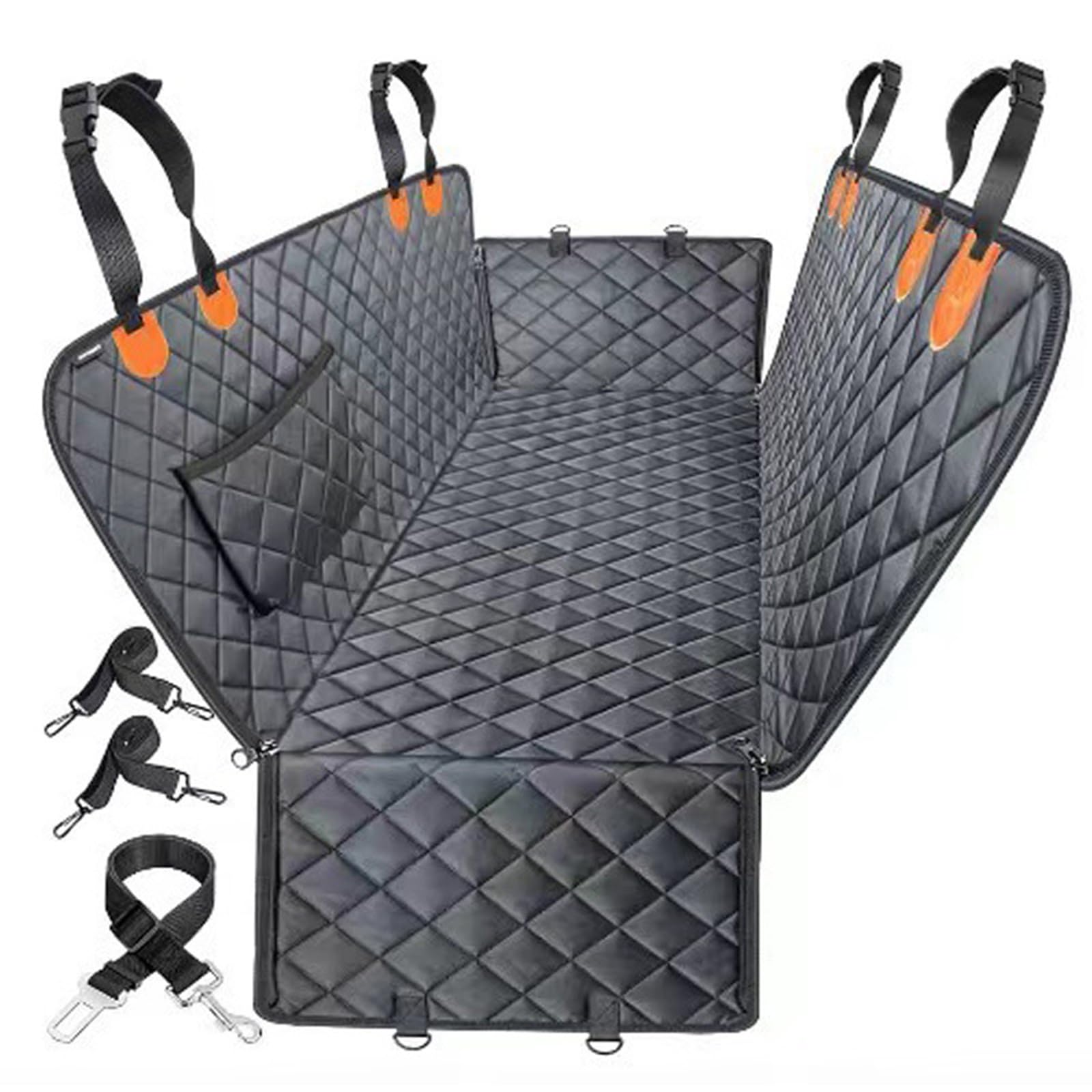 Hundedecke Auto Rückbank für Xpeng G9, Auto Hundedecke Rücksitz Seitenschutz und Aufbewahrungstasche,C C
