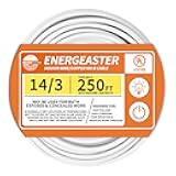 Solid Indoor 14/3 Type NM-B Pure Copper Cable 250FT, White, 14 AWG 3 Conductors with Ground Wire