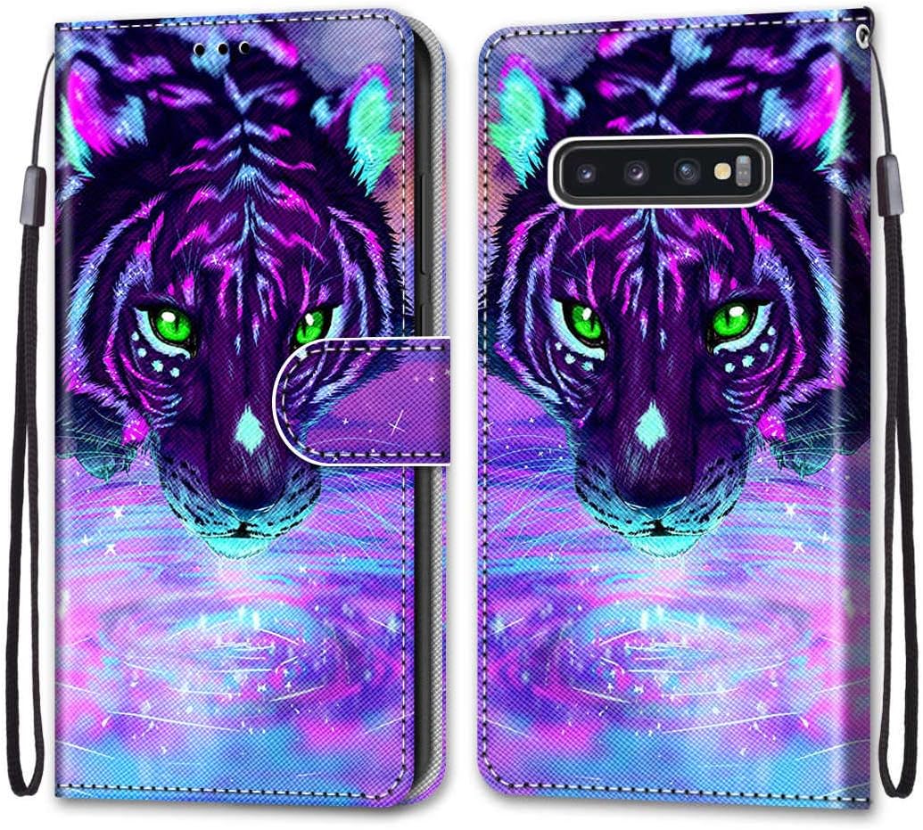 LEMORRY Case for Samsung Galaxy S10 G973F Flip Leather Case, Premium Wallet Cover Shockproof Slim Soft Silicone TPU Protective Bumper Magnetic Phone Case for Galaxy S10 G973F, Design 6