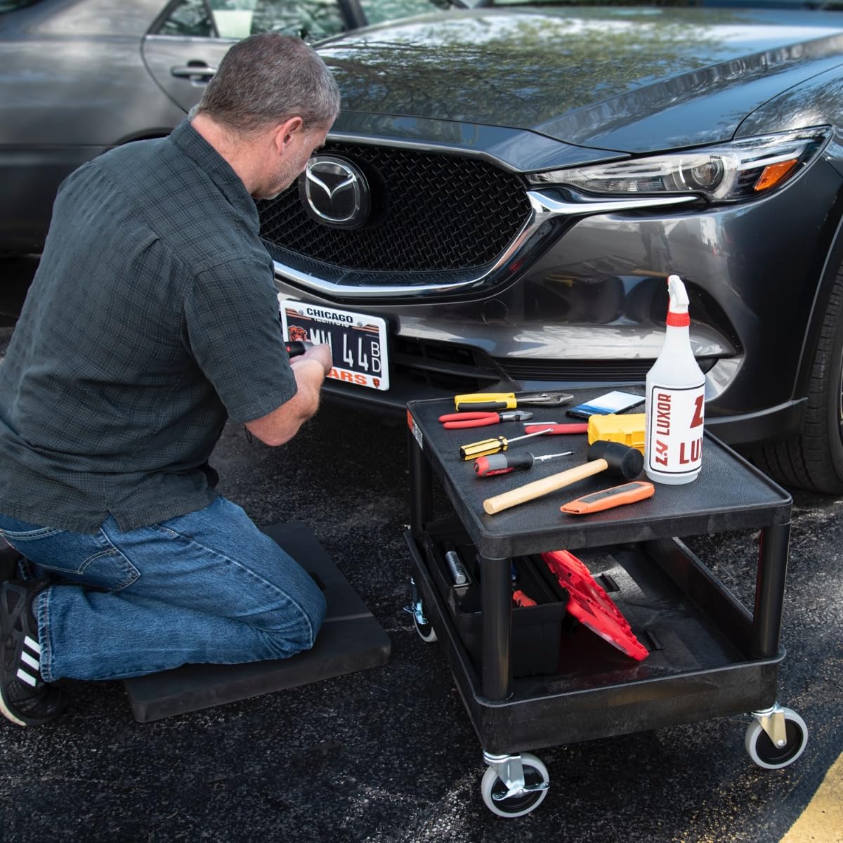 FSE 373-MS21-B Mobile Mechanic's Seat - Black