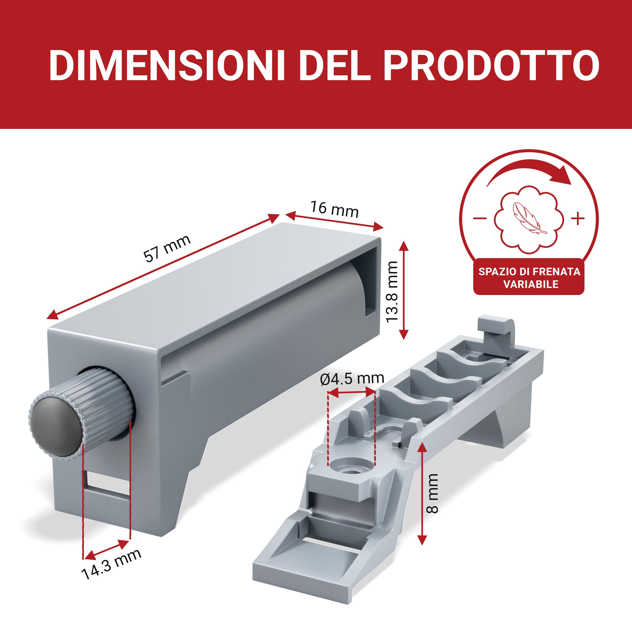 LouMaxx Softclose - Set di 2 smorzatori per porte dell'armadio ammortizzatori per una facile chiusura morbida delle ante - per l'armadio