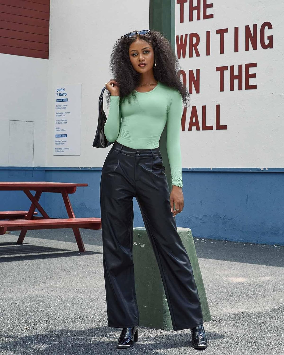 SUUKSESS Women Double Lined Fitted Basic T Shirts Crew Neck Long Sleeve Crop Top - Image 2