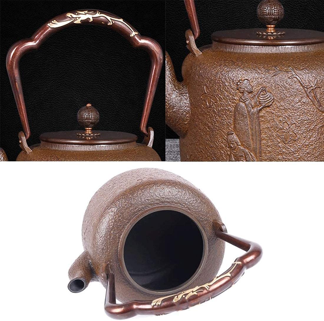 Teiera Tetsubin in ghisa per tè sfuso, piccola teiera giapponese vintage resistente al calore, per feste, ufficio, casa, 1,3 l