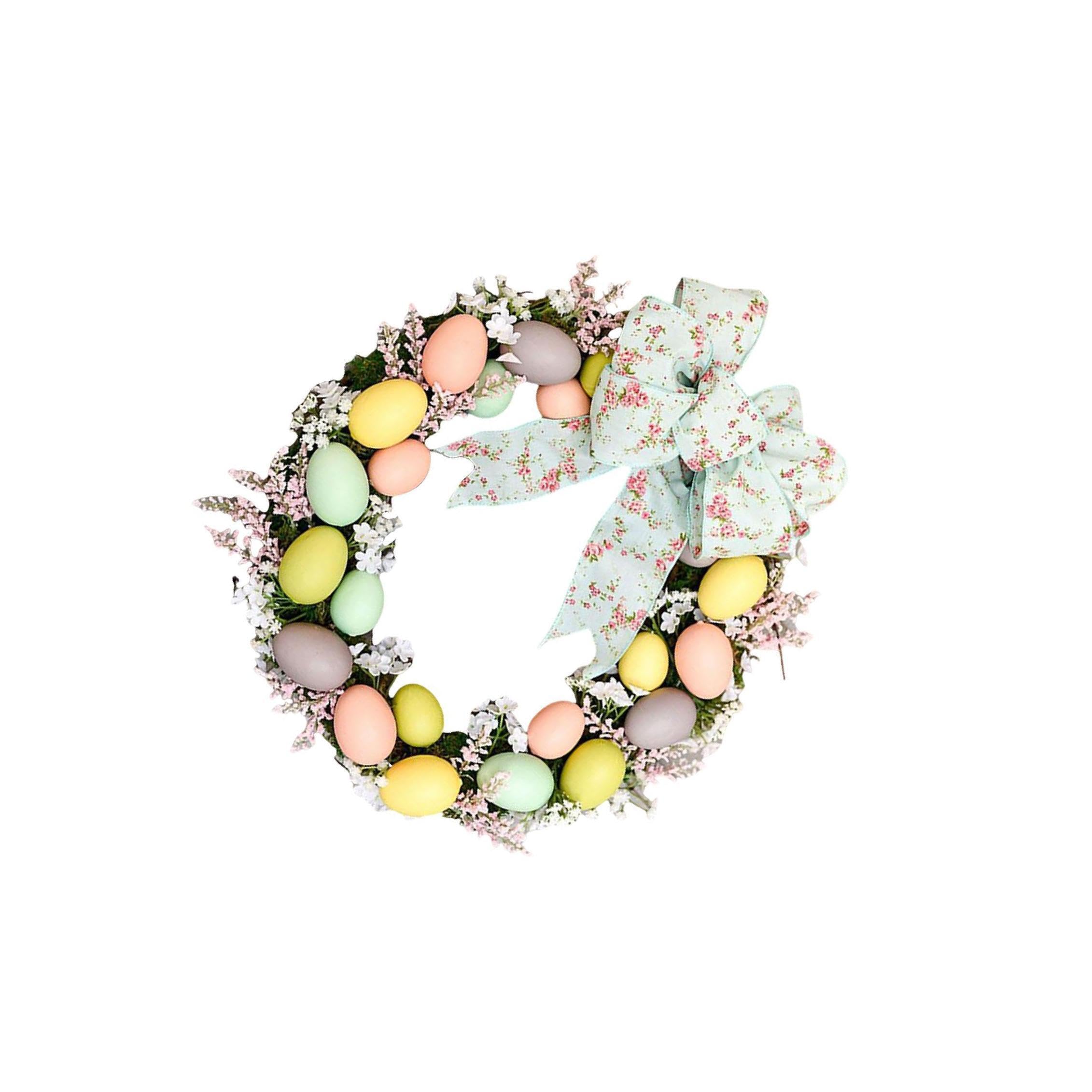 PIXZCSA Round Decorative Wreath For Outside Festive Easter Day Home Decor Easter Wreath Front Door Wall Window Decoration