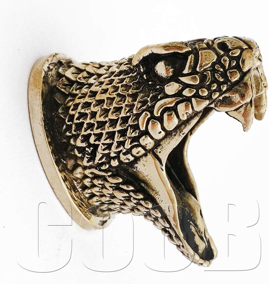 CooB Hunting Knife Finger Guard Bolster, Knife Pommel for Custom Knife Making Snake Guard. DIY Hand-Casted Solid Metal Knives Supplies Accessoriess (Bronze)