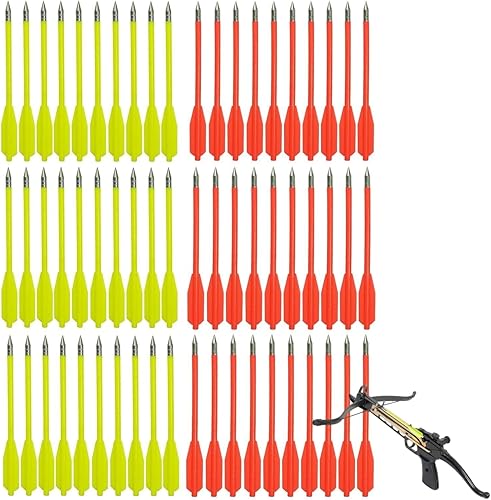 Miniatura 10 de SPEED TRACK Juego de 60 pernos para ballesta de tiro con arco de 625 pulgadas 50 a 80 libras con punta de metal afilada dardos reutilizables y