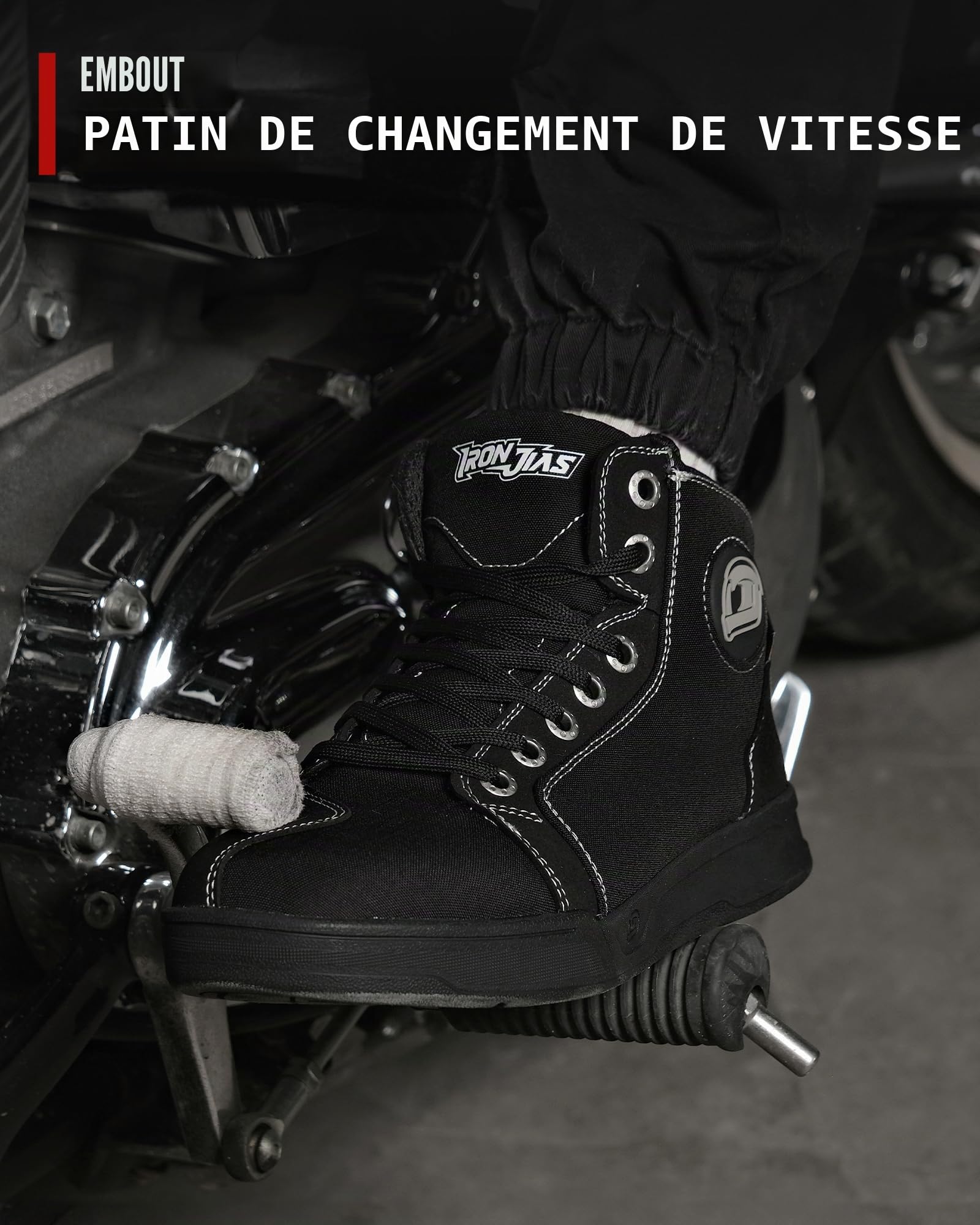 IRON JIA'S Chaussures Moto Hommes Femme Normes CE Bottes Moto Hommes | Décontractées Antidérapantes avec Support de Cheville Semelles Antidérapantes Adaptées à la Conduite de Moto