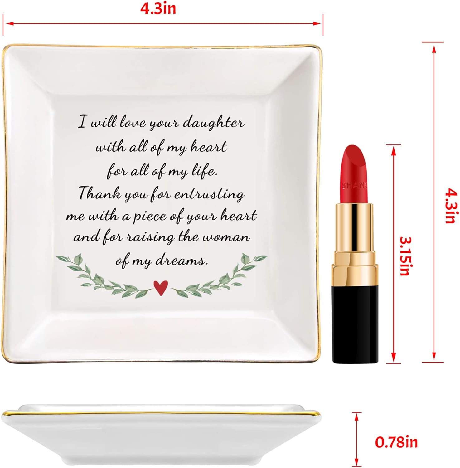 Ceramic Jewelry Tray Gift for Women, Wedding Gift for Mother of the Bride, Mother of the Groom, Grandma of the Bride, Daughter in Law, Wedding Officiant Keepsake, Sister in Law, Maid of Honor Gifts - Image 6