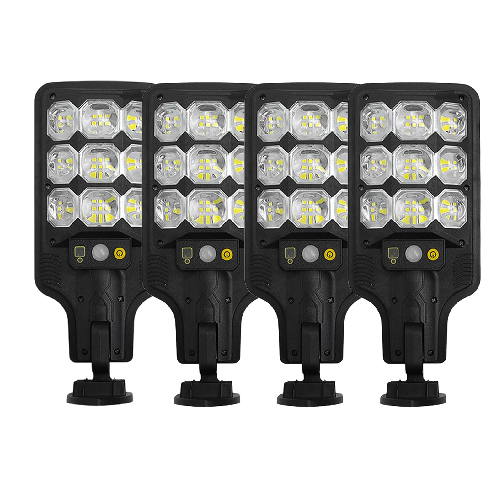 YWBL-WH Super Bright Solar Street Light, IP65, PIR Motion Sensor, Adjustable Modes for Gardens and Outdoor Courtyards (4PCS)