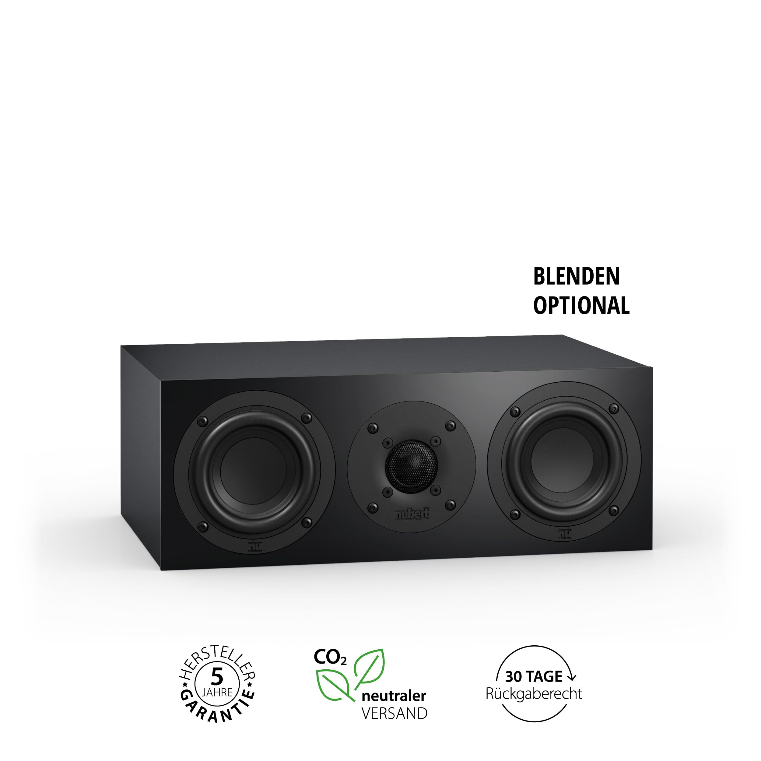 Nubert nuBoxx B-50 | Schwarzer Centerlautsprecher | 1 Stück Passivbox | Für modernes wohnen | Kompaktlautsprecher für Heimkino | Lautsprecher bis 60 Hz | Ideale Lowboardboxen