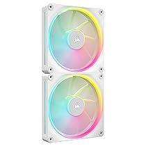CORSAIR iCUE LINK LX140 RGB 140 mm PWM Ventole Confezione Doppia – Doppio Anello Luminoso – Include iCUE LINK System Hub – Tecnologia CORSAIR AirGuide – Bianco