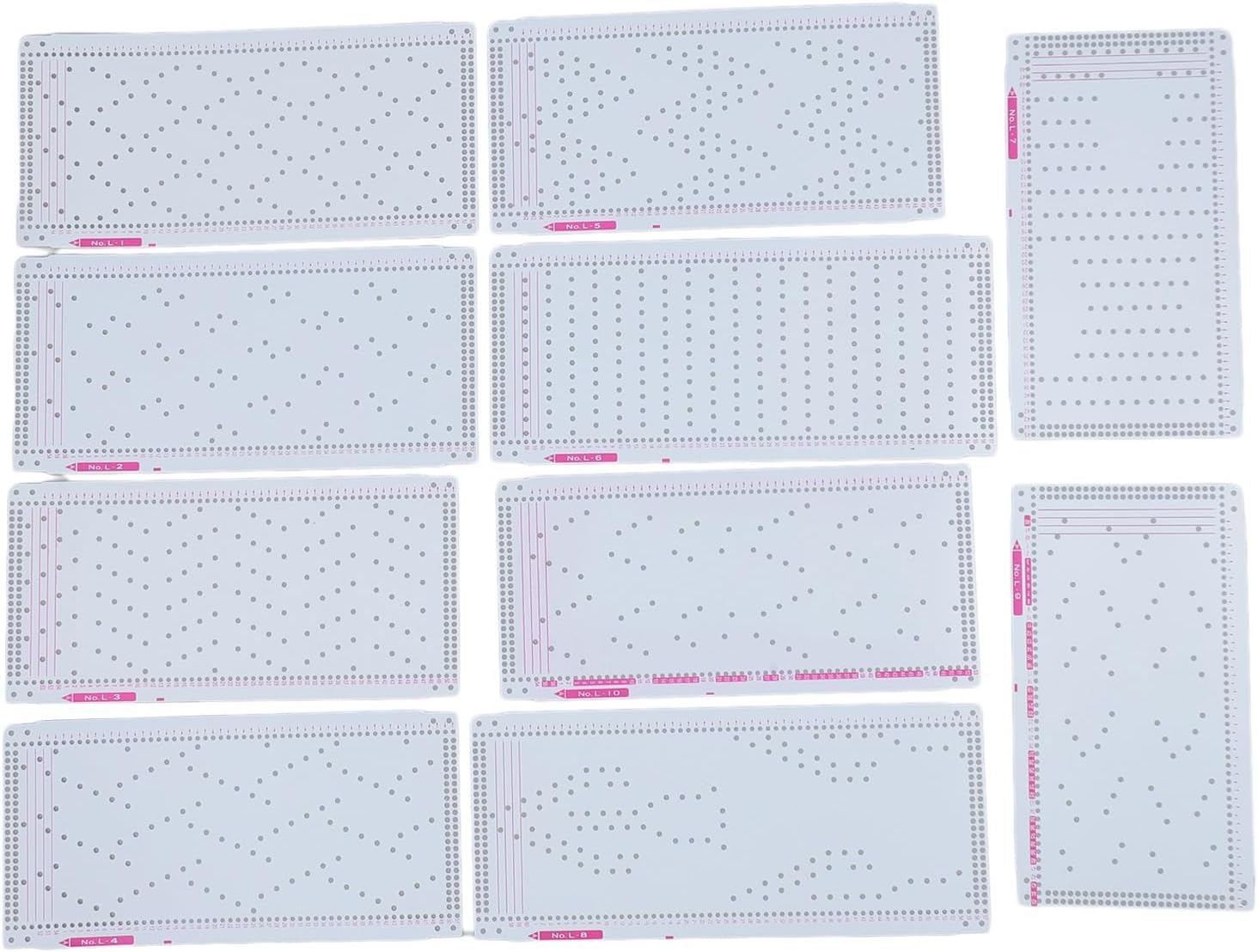 Knitting Machine Punch Cards Professional Durable Plastic Knitting Flower Cards Set of 10 Patterns for Silver Reed Knitting Machine Multifunctional Stitch Work