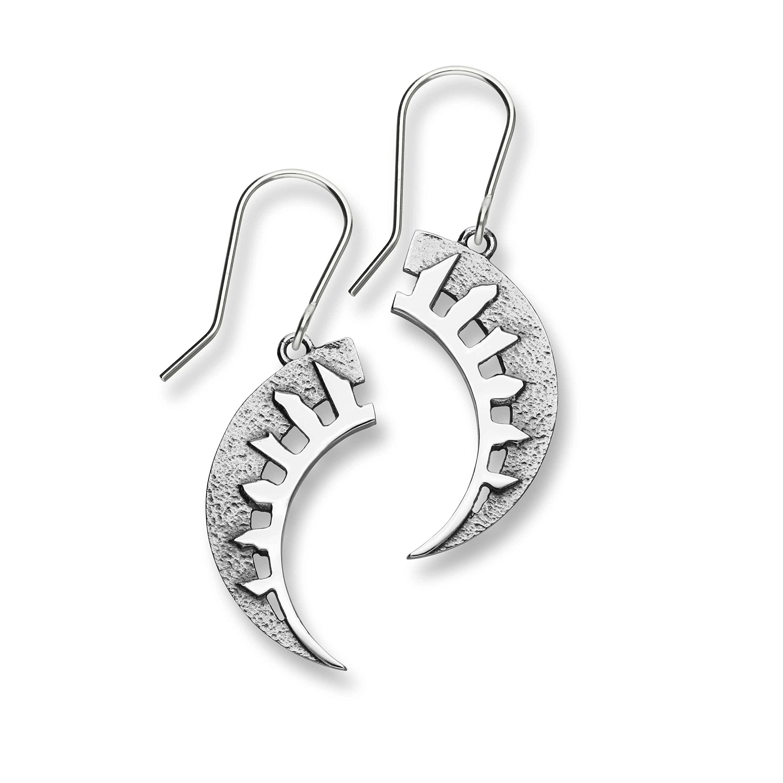 Ortak 925 Sterling Silver Handmade Drop Earrings Inspired by Ring of Brodgar And Solistice Collection with Oxidised Finish High Polished Scottish Fine Jewellery Made In Scotland