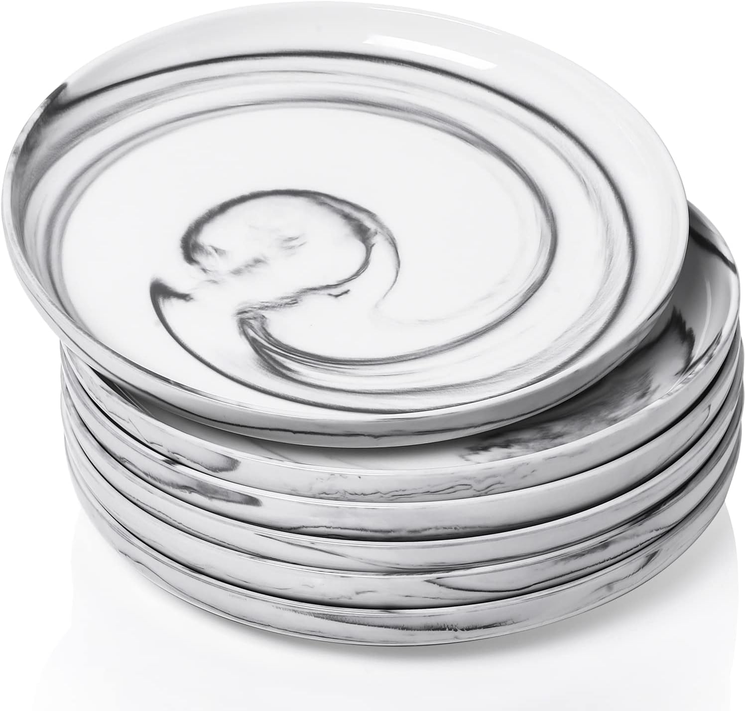 Kanwone Porcelain Plates Set of 6, 10 inch Dinner Plates